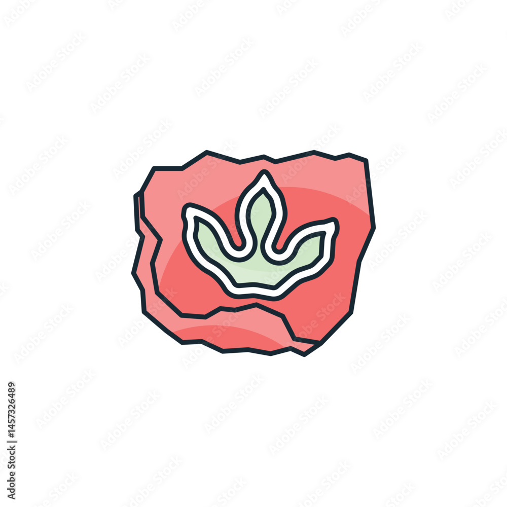 Ancient Footprints icon design with white background stock illustration Ancient Footprints icon design with white background stock illustration