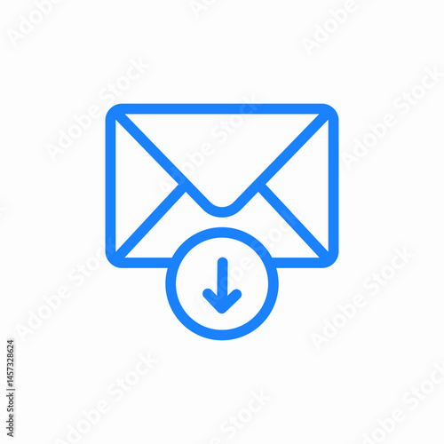 envelope download arrow icon sign vector