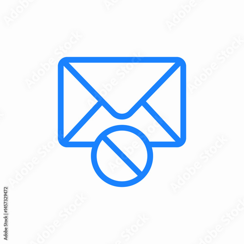 envelope slash blocked icon sign vector