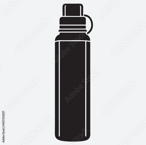 thermos bottle stencil icon silhouette vector art illustration