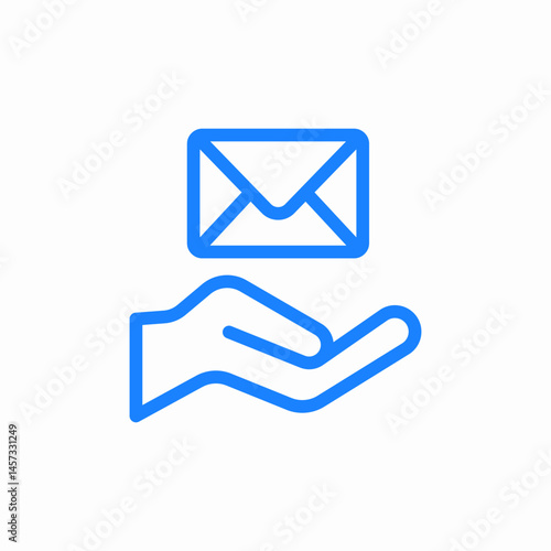 hand holding envelope icon sign vector