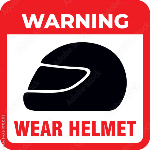 helmet safety warning sign – wear helmet symbol for motorbike, construction, and personal protection