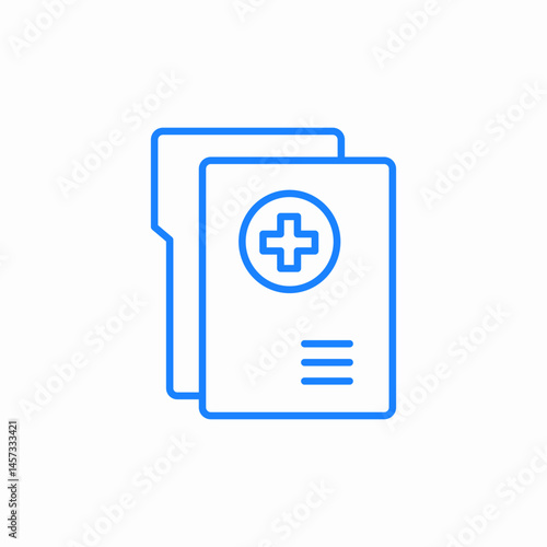 medical record file icon sign vector