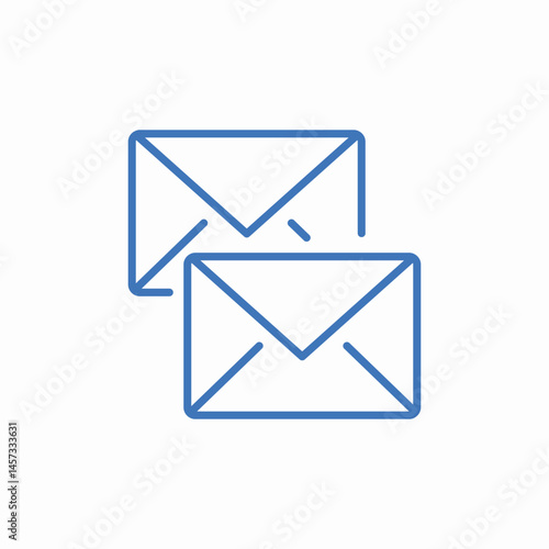 multiple email messages icon sign vector