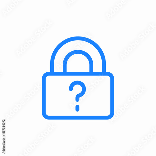 padlock question mark icon sign vector