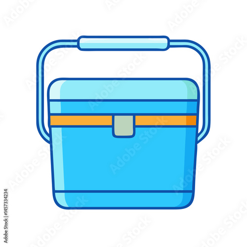 Portable cooler box for camping picnic beach trips insulated ice chest container vector design