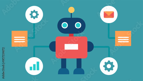 Algorithm Influence A vector image of a robot or algorithm icon with gears connected to social media icons illustrating how algorithms can promote radical content through targeted