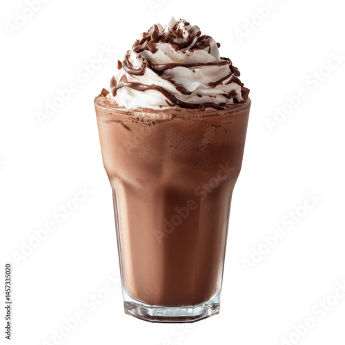 Chocolate milkshake isolated on transparent background