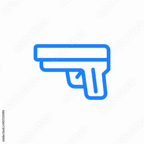pistol firearm weapon icon sign vector