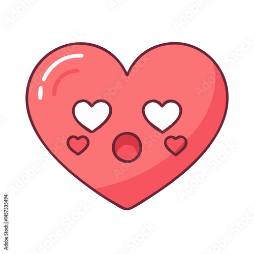 Cute heart emoji vector illustration for valentine's day love and romance design elements graphic