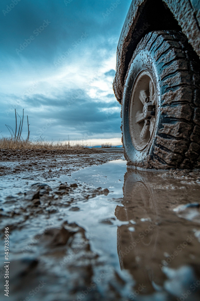Fototapeta premium car in the snow