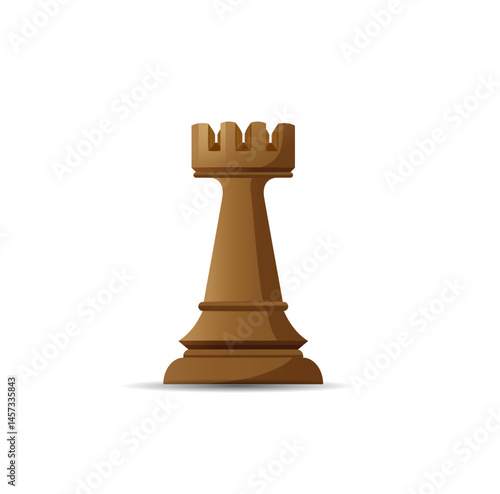 Realistic vector design of a chess rook (castle) piece
