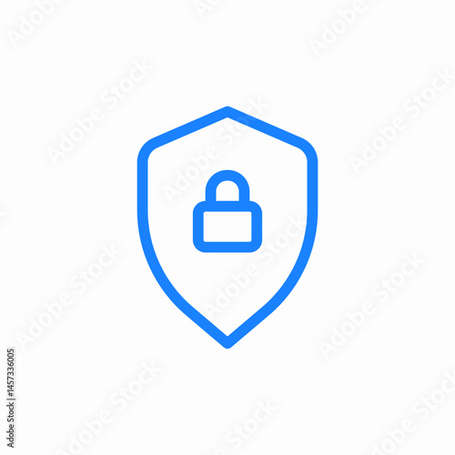 shield padlock secure icon sign vector