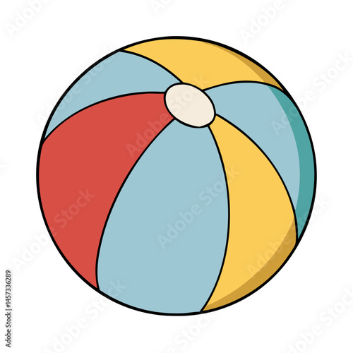 Isolated beach ball illustration for summer fun and games colorful inflatable ball design vector