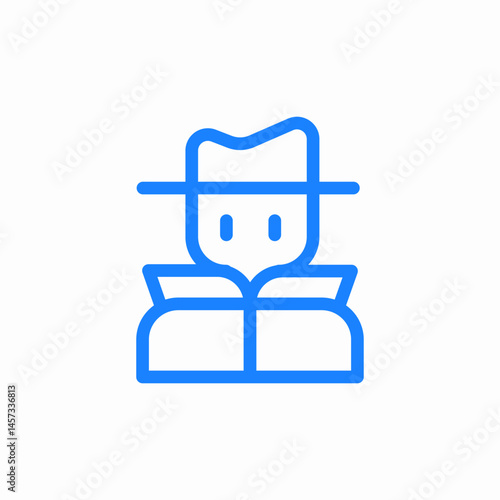 spy detective hat icon sign vector