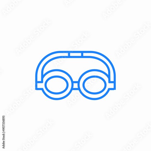 swimming goggles water icon sign vector