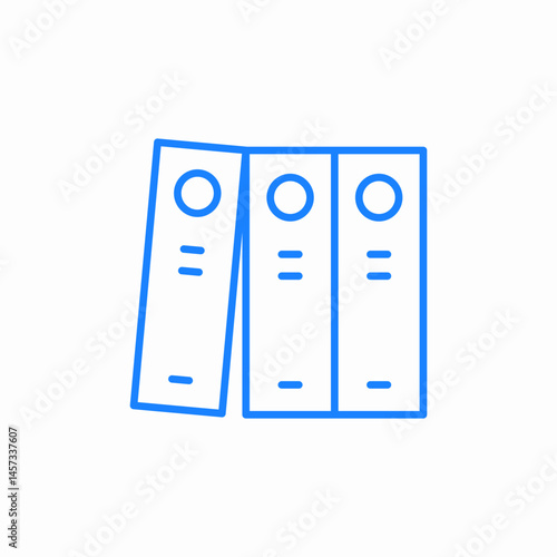 three ring binders office icon sign vector