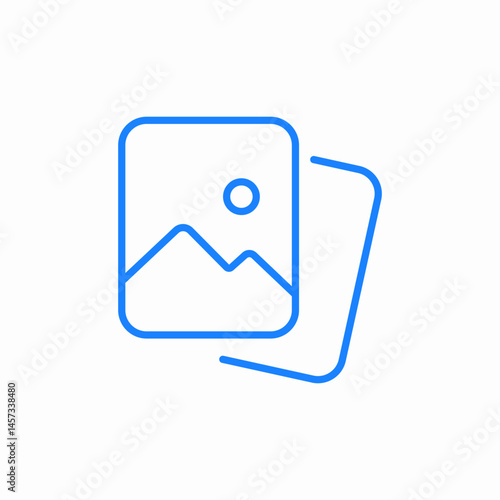 two photos stack icon sign vector