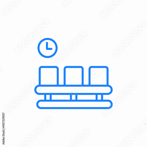 waiting room seats icon sign vector