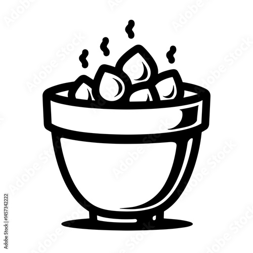 Incense bowl with aromatic resin releasing smoke  
