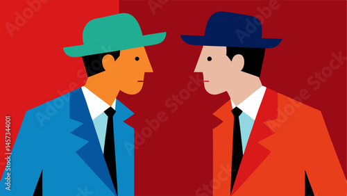 Gesture of Agreement Two detectives engaged in a passionate discussion