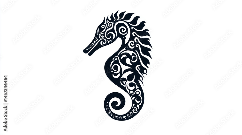 Fototapeta premium Ornate seahorse design
