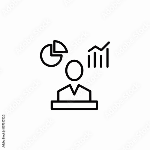 analyst chart data icon sign vector