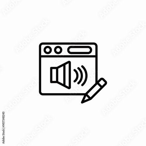 audio content editing icon sign vector