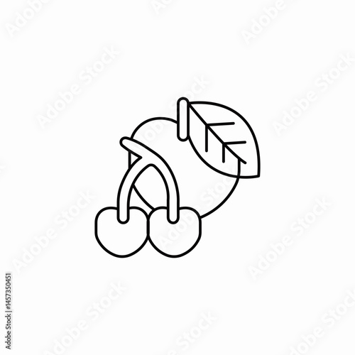 cherry fruit fresh icon sign vector