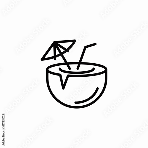 coconut water drink icon sign vector