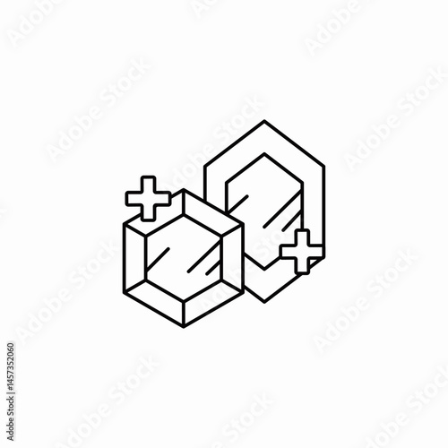 crystal growth addition icon sign vector