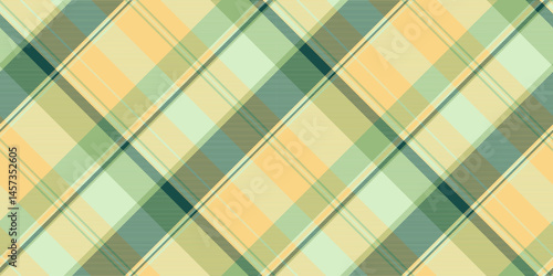Striped tartan seamless fabric, veil texture background plaid. Comfort check pattern textile vector in amber and light colors.