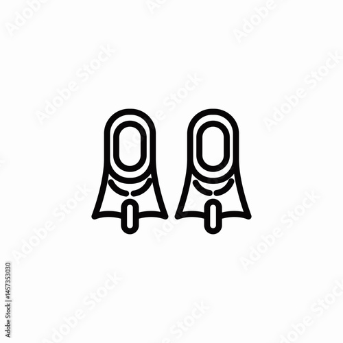 diving fin swim gear icon sign vector