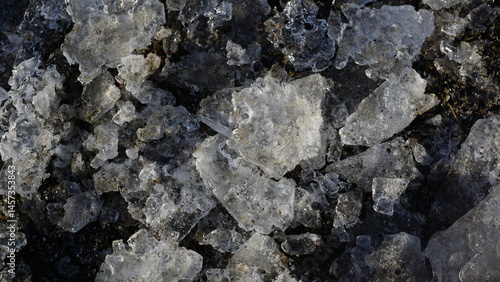 Wallpaper Mural Close-up shot of small ice fragments on the shore, showcasing clear and detailed ice texture. Natural winter background.

 Torontodigital.ca