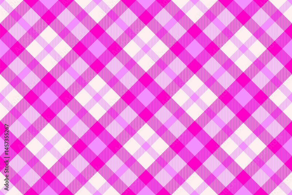 Vibrant pink plaid pattern. Cheerful background ideal for spring, summer, fashion or textiles. Adds a pop of color and a cozy, inviting feel.