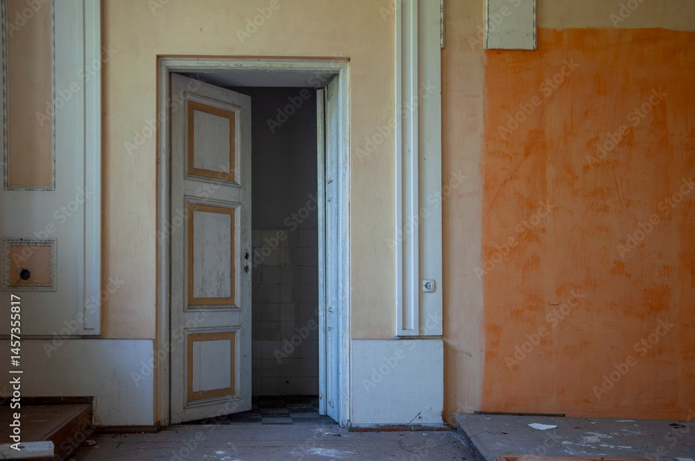 Fototapeta premium An abandoned historic old manor and palace in Maciejowice in Poland
