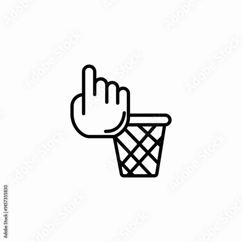 hand trash delete icon sign vector