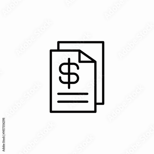 invoice money paper icon sign vector