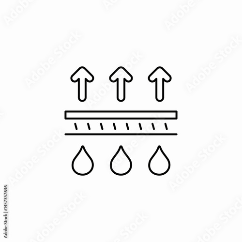 moisture wicking fabric icon sign vector