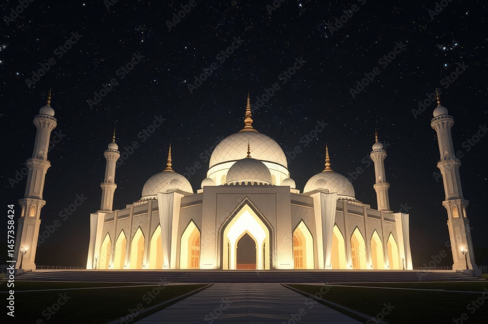 Futuristic Geometric Mosque Sculpture