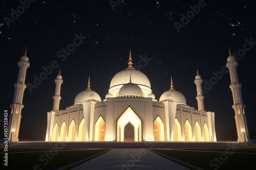 Futuristic Geometric Mosque Sculpture
