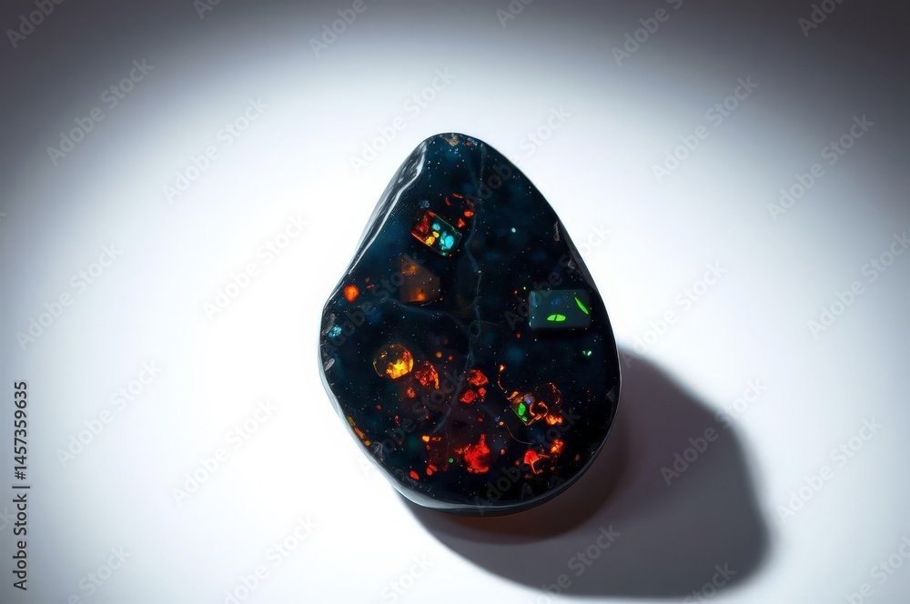 Stunning Australian Black Opal Close-Up