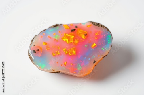 Obraz na płótnie Vibrant Australian Opal Close-Up w salonie