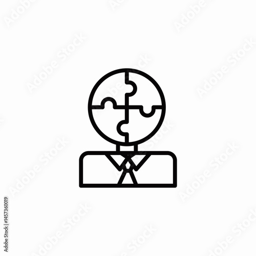 puzzle head identity icon sign vector