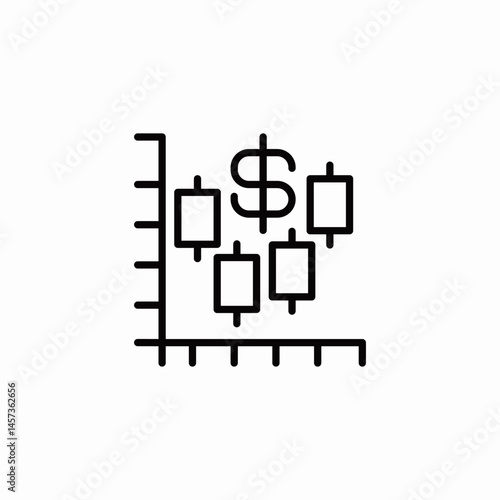 stock market chart icon sign vector