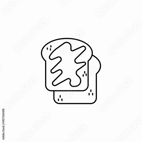 toast butter icon sign vector