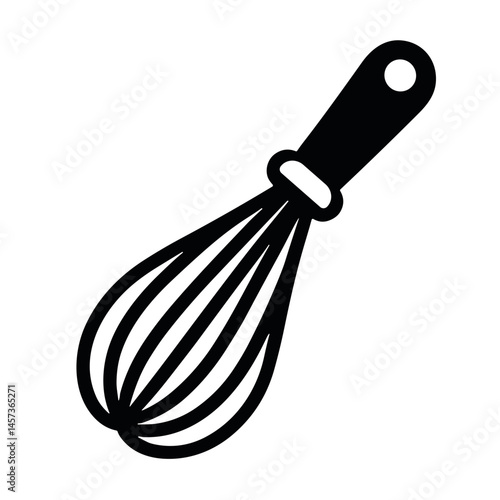 Whisk vector icon on transparent background representing cooking and baking tools