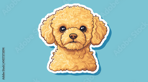 Adorable Poodle Illustration: A cute and cuddly cartoon illustration of a Poodle, capturing the breed's iconic curly hair, intelligent eyes, and cheerful demeanor.