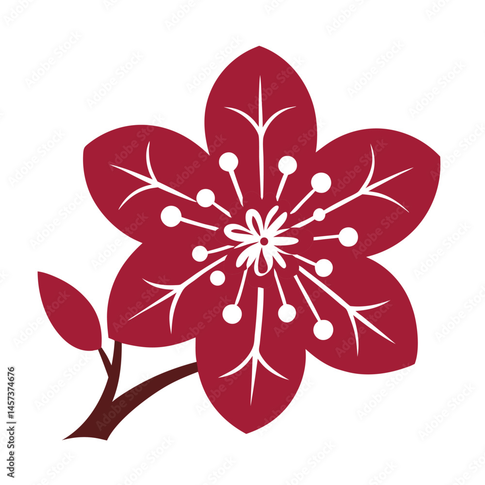 Obraz premium Cherry Blossom Art Vector Art, Icons,
