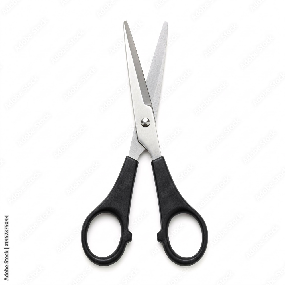 Sharp scissors with black handles, stationery for cutting paper, Sharp scissors with black handles, stationery for cutting paper,